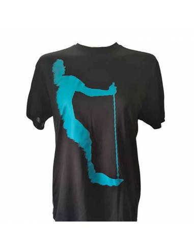 Camiseta técnica unisex NWP negra y azul Nordic Walking Palma - 1