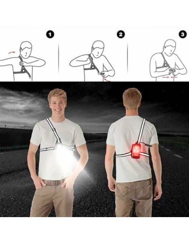 Luz delantera y trasera marcha nórdica nocturna  - 4
