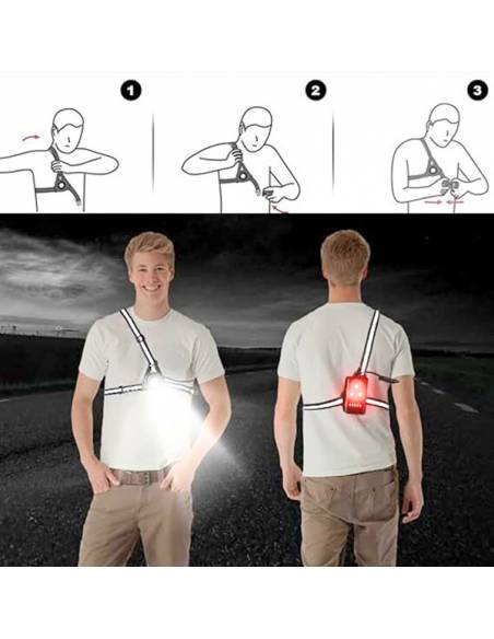 Luz delantera y trasera marcha nórdica nocturna  - 4