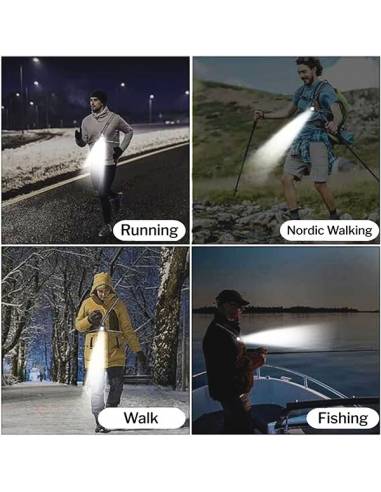 Luz delantera y trasera marcha nórdica nocturna  - 5