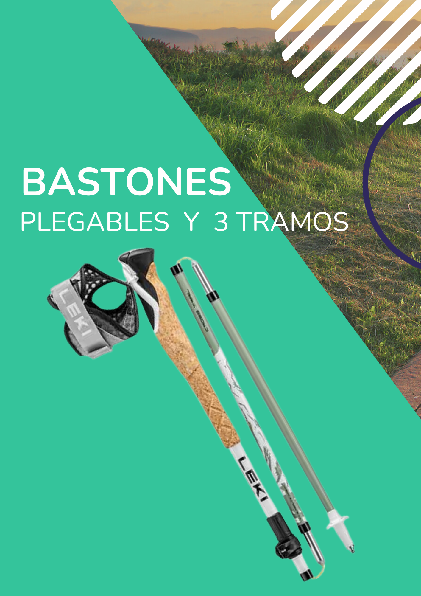 Bastones marcha nórdica 3 tramos