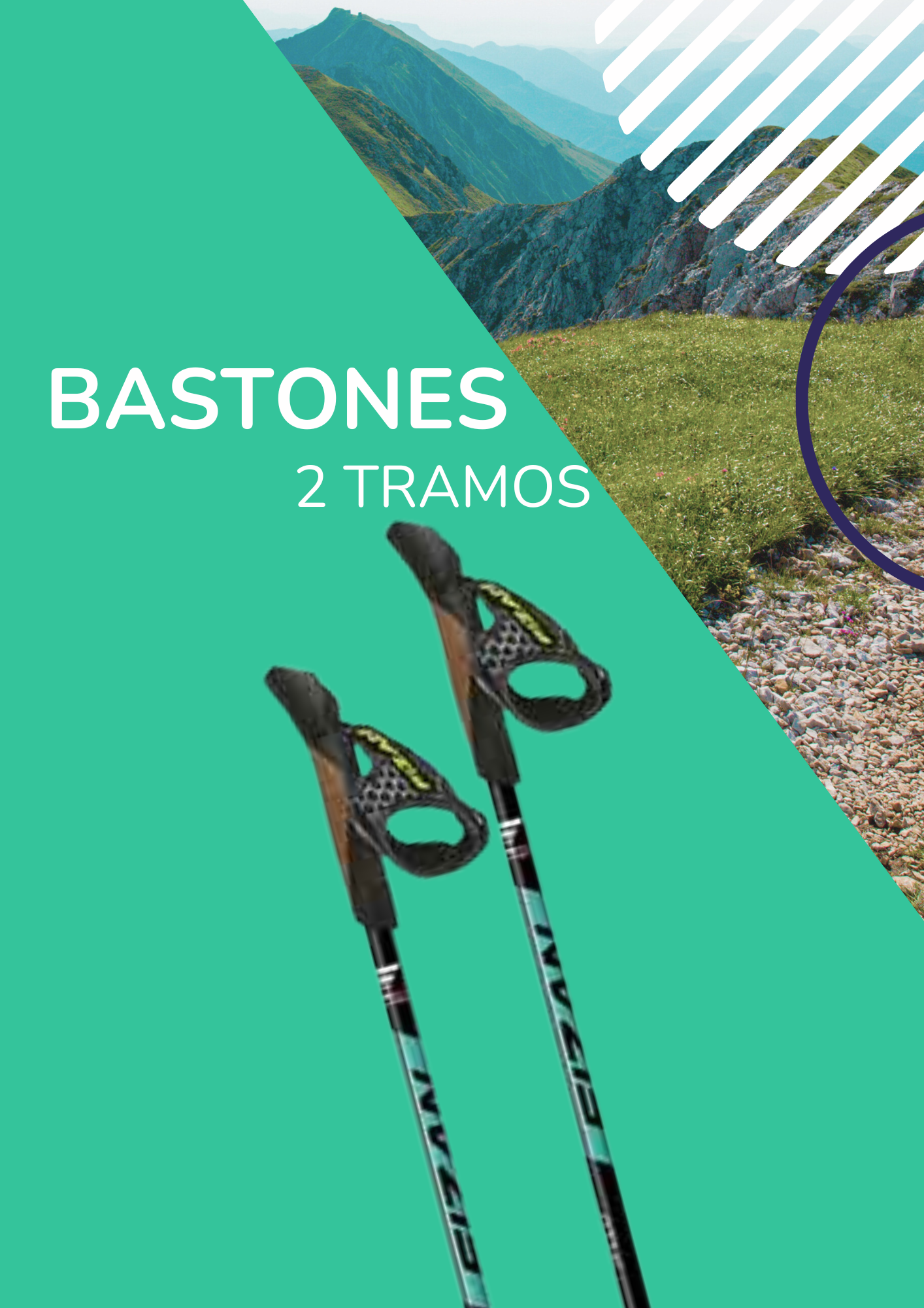 Bastones marcha nórdica 2 tramos